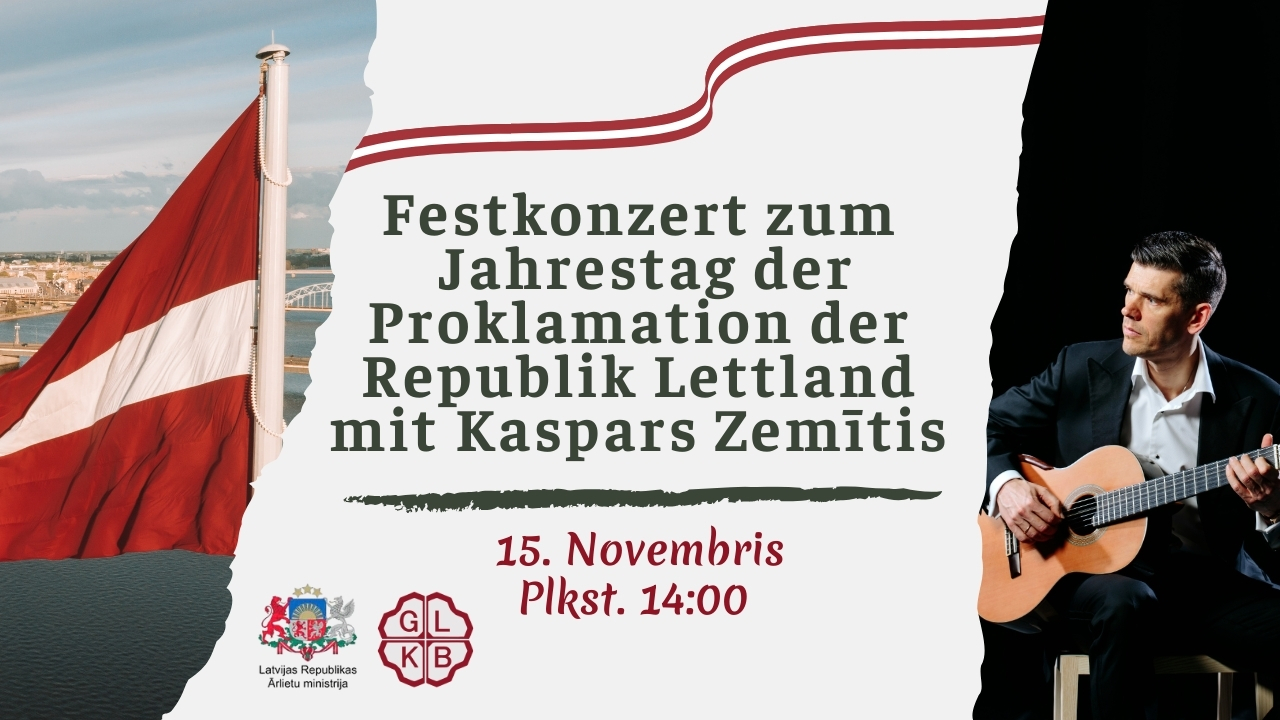 Feier zum Jahrestag der Proklamation der Republik Lettland – Konzert mit Kaspars Zemītis